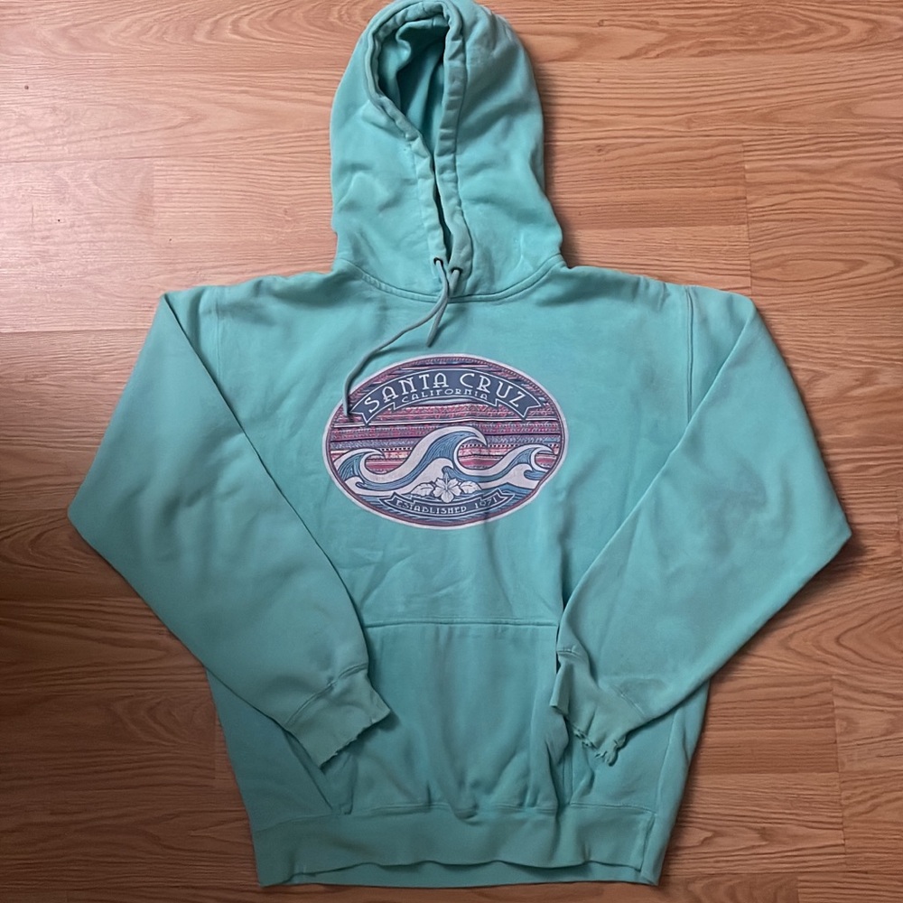Santa Cruz Graphic Hoodie in Teal
